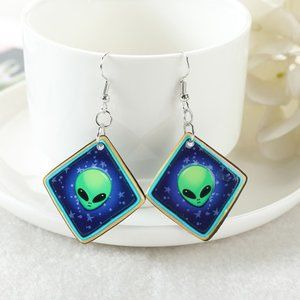 Space Babe Alien Earrings
